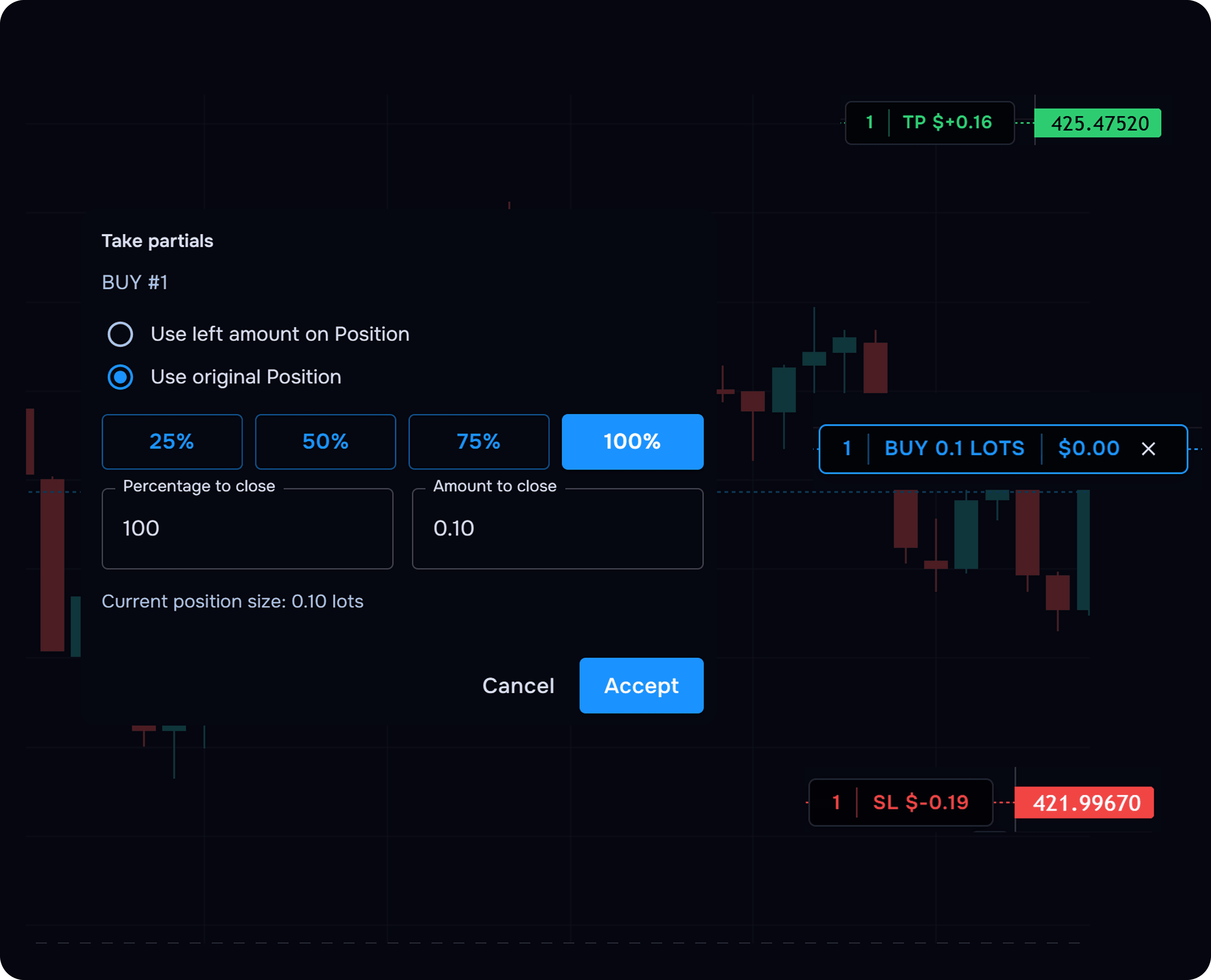 Trade execution example