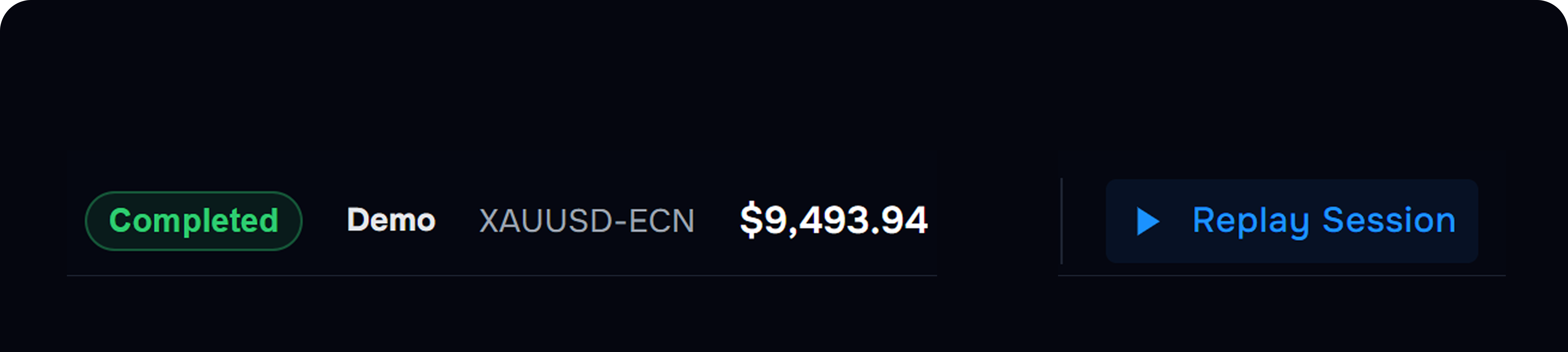 Market replay interface preview